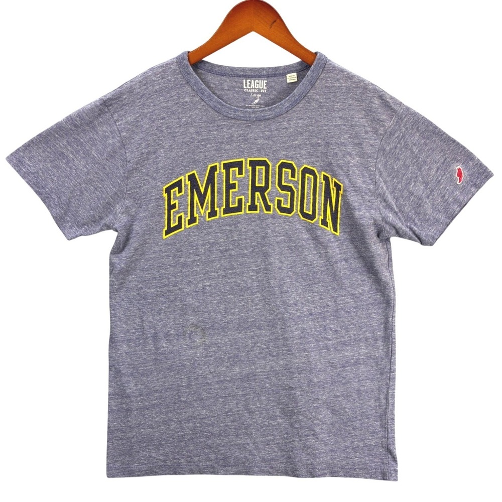 League Emerson College T-Shirt Classic Fit Women Large Purple Heather Collegiate